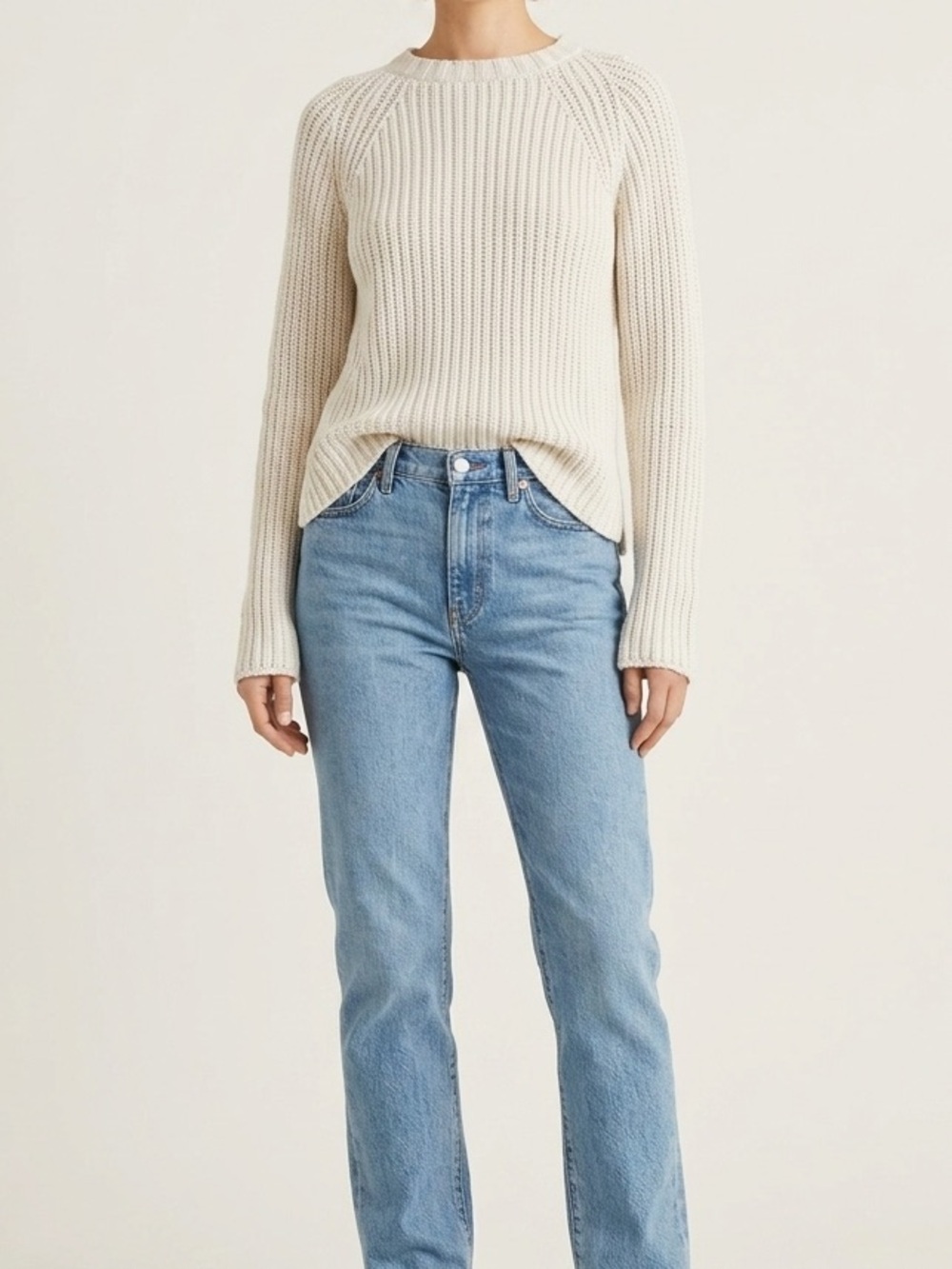 ZARA Knit Cream Cable-Style Sweater